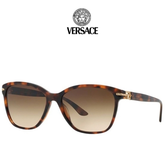 Versace Havana Brown Sunglasses with Black Case